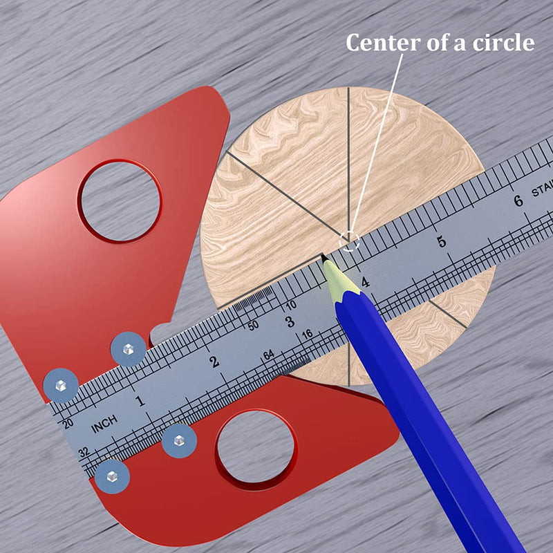 [Australia - AusPower] - Center Scribe Square Center Scribe Measuring Tool Aluminum Alloy Center Finder Line Gauge Replaceable Ruler 
