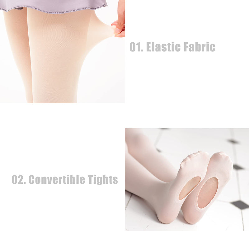 [Australia - AusPower] - MdnMd Ballet Tights Ultra Soft Dance Leggings Tights for Toddler Girls Women 3 Pairs Ballet Pink 2-4T 