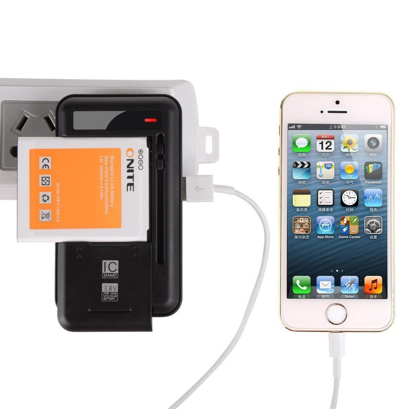 [Australia - AusPower] - Onite Universal Battery Charger with USB Output Port for 3.8V High-Voltage Battery of Samsung Galaxy S2 S3 S4 J5, Note 2 3, Edge, Mega, LG Optimus G G2 G3 