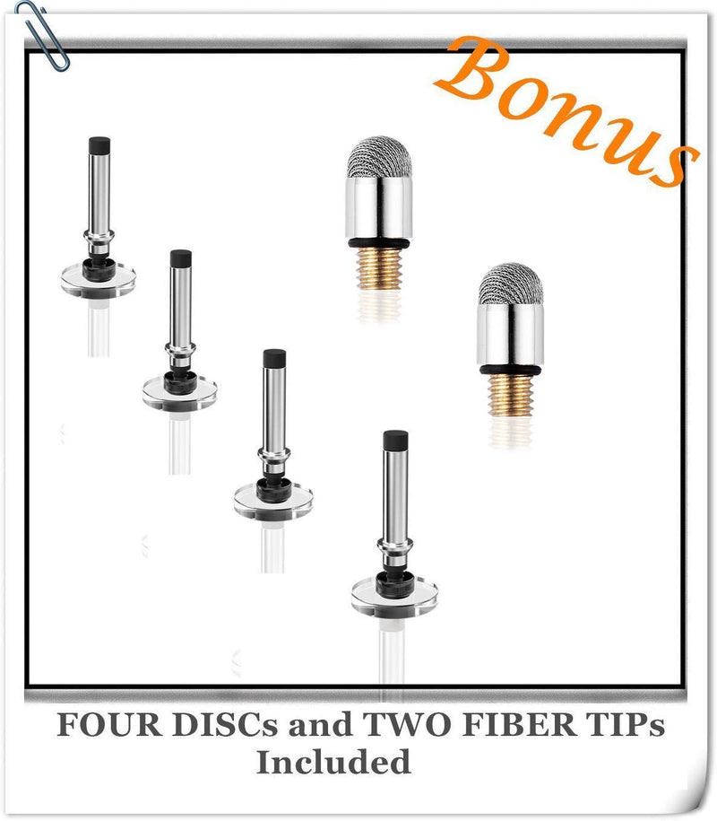 [Australia - AusPower] - MEKO Universal Stylus,[2 in 1 Precision Series] Disc Stylus Touch Screen Pens for All Capacitive Touch Screens Cell Phones, Tablets, Laptops Bundle with 6 Replacement Tips - (2 Pcs, Black/Black) *Black/Black 