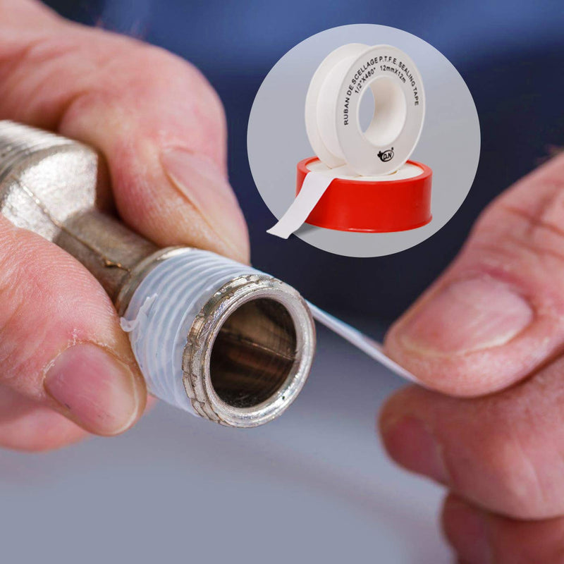 [Australia - AusPower] - D.N. High Grade White Plumbers Teflon Tape, Plumbing Stop Leaks, Water Sealant Tape Perfect for Shower Heads, Pipe Thread Sealing and Toilet Connectors (1/2 Inch x 480") 1/2" 
