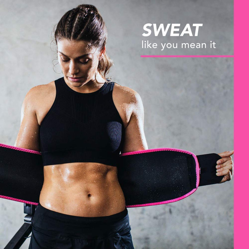 [Australia - AusPower] - Sweet Sweat Waist Trimmer - Premium Waist Trainer Belt for Women & Men Small Pink 