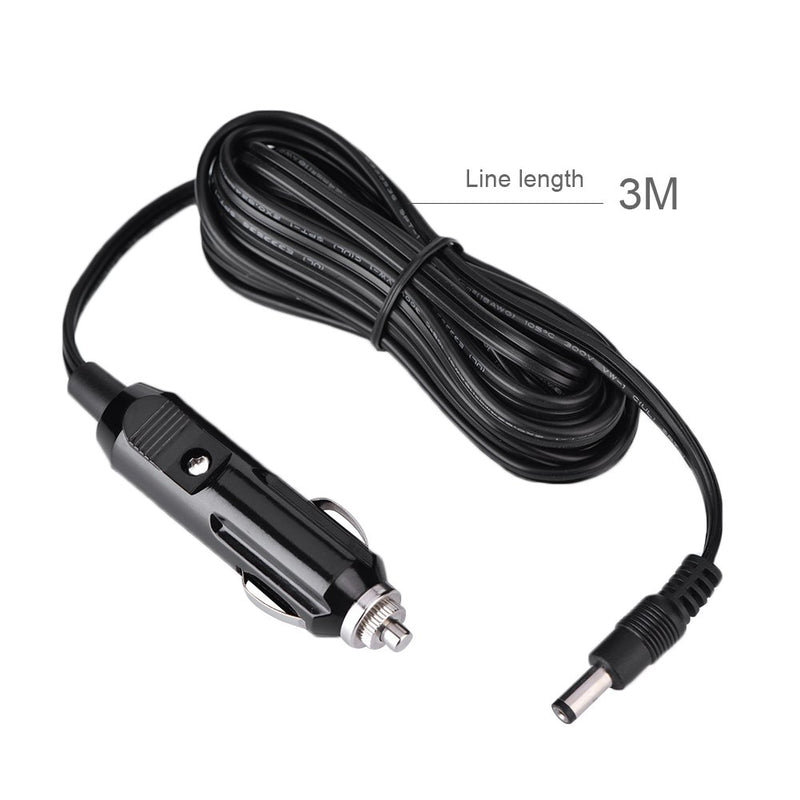 [Australia - AusPower] - 3 Meter/9.8 Feet 12V DC 5.5mmx2.1mm car Cigarette Lighter line for Automotive appliances Power Plug Cord Adapter Cable with LED Light Applicable to car Machine, Inflatable Pump, and car Refrigerator 