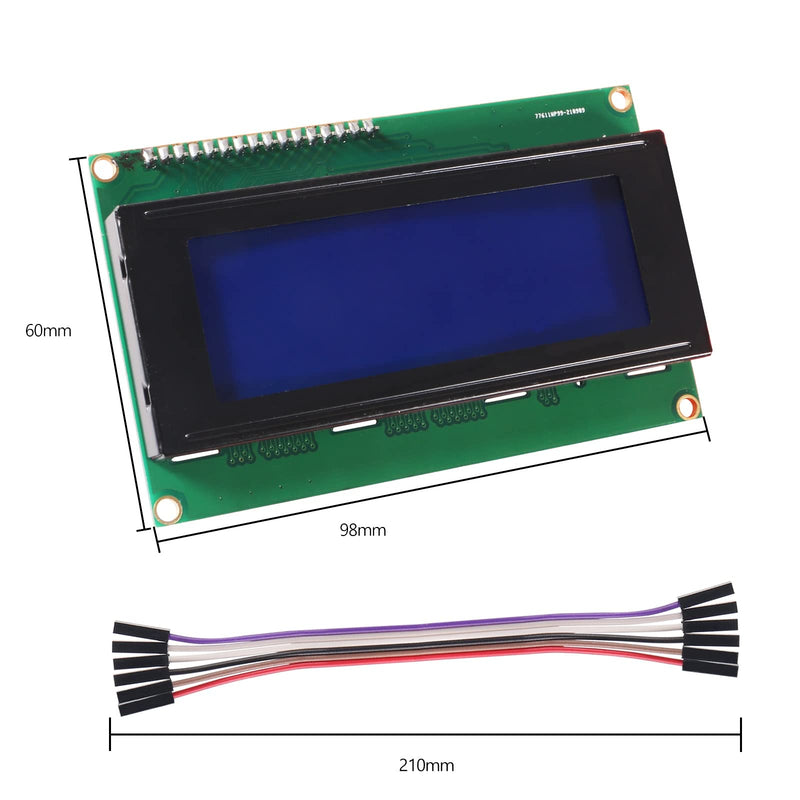[Australia - AusPower] - Alinan 3pcs 2004 20X4 LCD Display Blue LCD Screen Serial with IIC I2C Adapter LCD 2004 One Size 3 