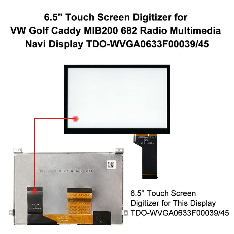 [Australia - AusPower] - 6.5'' Touch Screen Digitizer Replacement for VW Golf Caddy MIB200 682 Radio Multimedia Navigation 