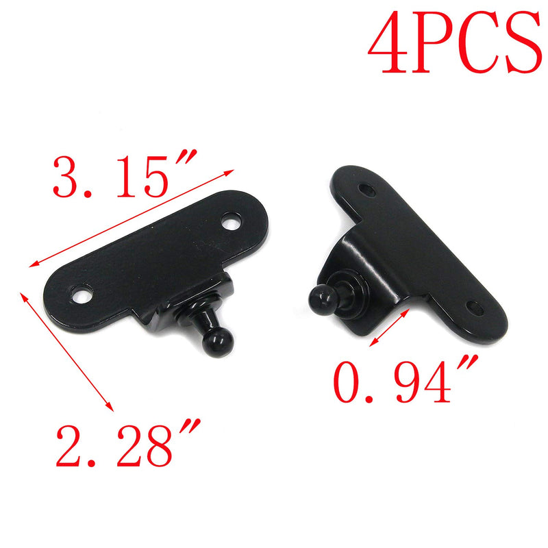 [Australia - AusPower] - MY MIRONEY Angled Lift Support Bracket 0.39" Ball Stud Gas Spring Mounting Brackets Black Lid Strut Prop Spring Mount Pack of 4 