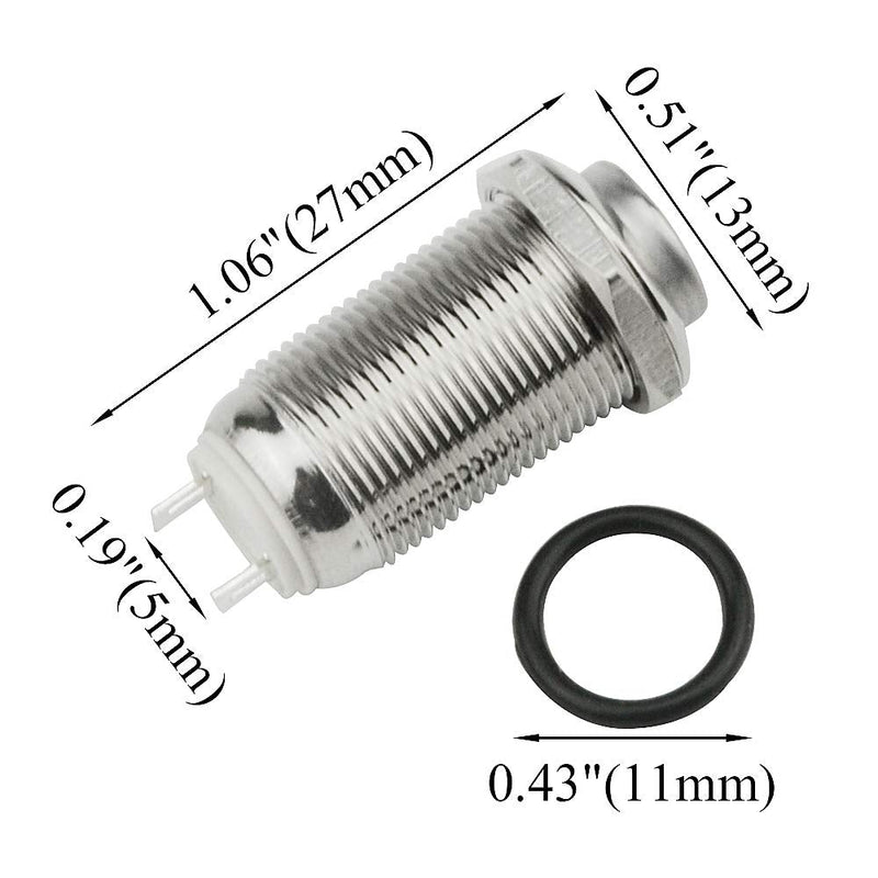 [Australia - AusPower] - WMYCONGCONG 2 PCS Latching Push Button Switch Waterproof Button Switch On Off 3A 250V AC Stainless Steel Switches 1/2" Hole 