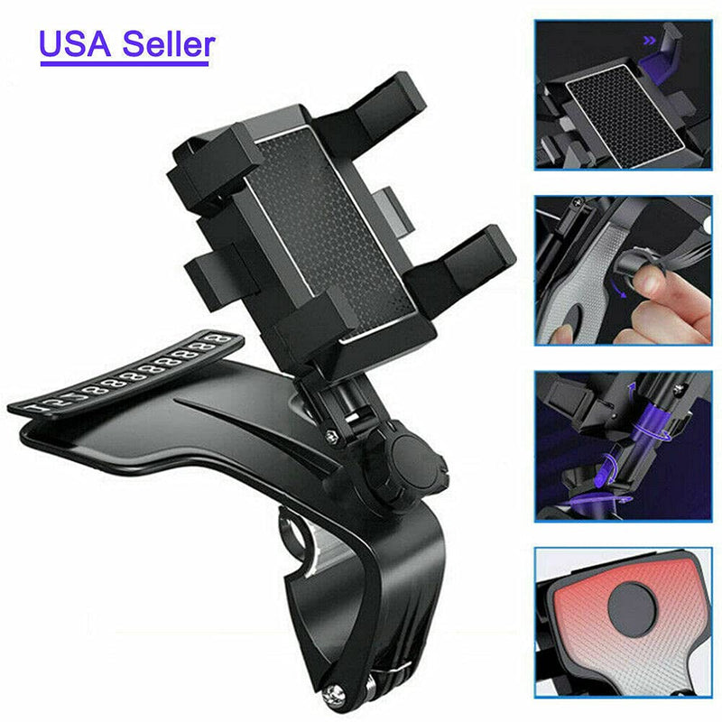 [Australia - AusPower] - Car Phone Mount,JINYI Car Dashboard Phone Holder 360 Degree Rotation,Adjustable Spring Clip Cell Phone Holder,Compatible with iPhone12 11 pro/11 pro max, Galaxy, Moto and More 
