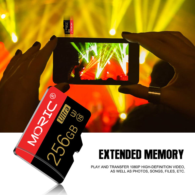 [Australia - AusPower] - 256GB Micro SD Card Ultra MicroSDXC Memory Card with Adapter with UP to 80MB/S, FHD 