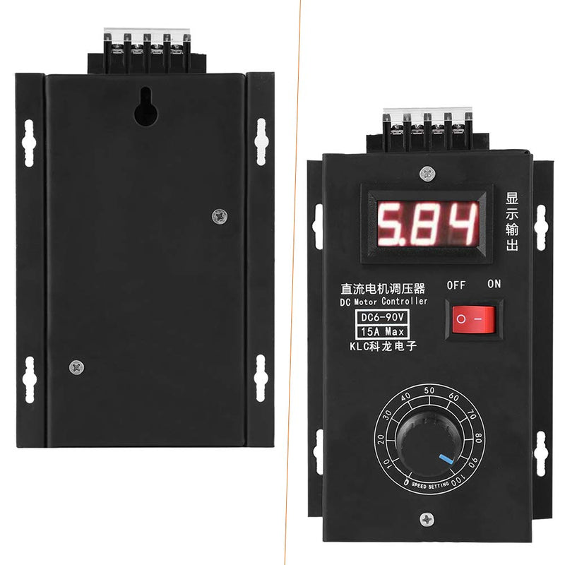 [Australia - AusPower] - Universal DC Motor Speed Controller, Pressure Regulating DC 6-90V 15A DC Motor Controller 0.01-1000W 16KHz PWM Variable Speed Control Generator Kit with Output Volt LED Display 