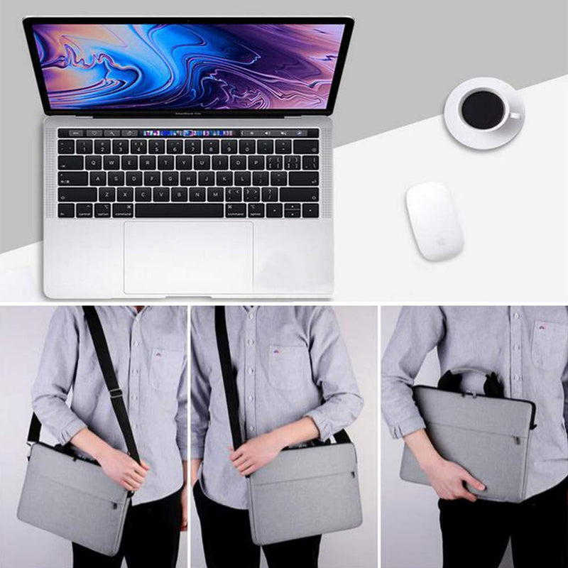 [Australia - AusPower] - 14 Inch Laptop Sleeve Case Shoulder Bag for Acer Chromebook 14,Macbook Pro 15 Inch, HP Stream 14/Pavilion X360 14,HP Chromebook 14, LG gram 14, Dell, Samsung, ASUS, Lenovo, 14-15 Inch Laptop Bag, Grey 