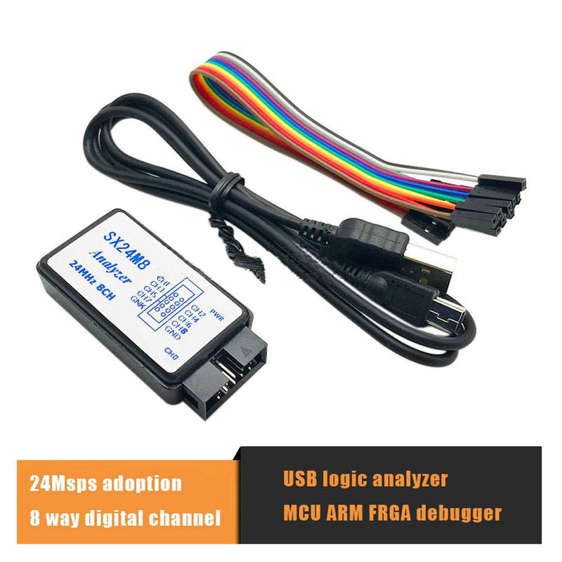 [Australia - AusPower] - Comidox 1Set USB Logic Analyzer Device Set USB Cable 24MHz 8CH 24MHz 8 Channel UART IIC SPI Debug for Arduino ARM FPGA M100 Hot 