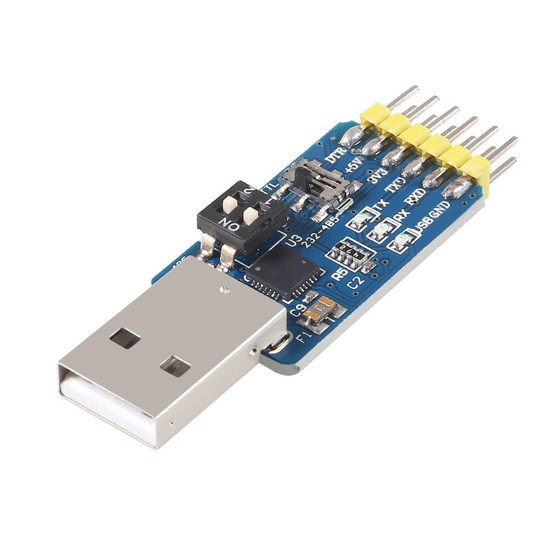 [Australia - AusPower] - 5Pcs USB-UART 6-in-1 Multifunctional Converter USB-TTL/RS485/232,TTL-RS232/485,232 to 485 Serial Adapter 3.3V / 5V Universal Adapter Module with CP2102 