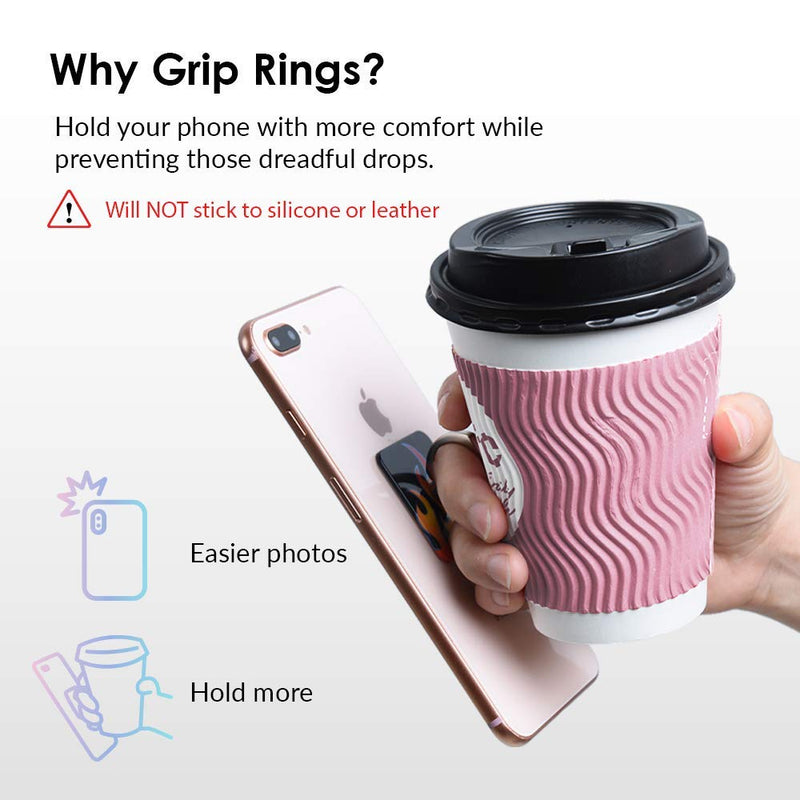 [Australia - AusPower] - Velvet Caviar Cell Phone Ring Holder - Finger Ring & Stand - Improves Phone Grip Compatible with iPhone, Galaxy and Most Cases (Except Silicone/Leather) - Moonstone Holographic Pink Blue Marble Holographic Moonstone 