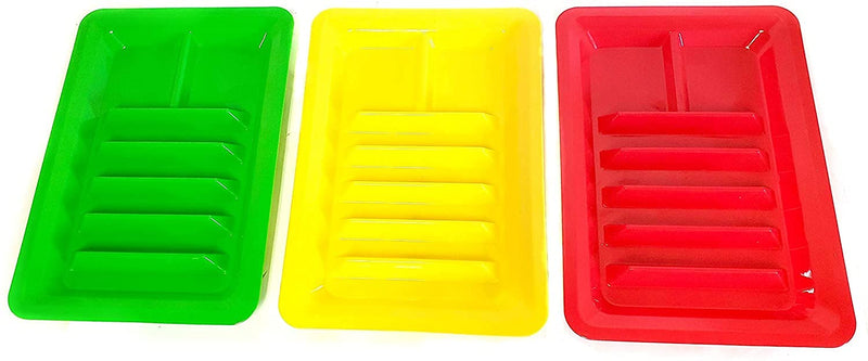[Australia - AusPower] - Set of Three Taco Holder Stand Platter Stand Up Divider Plates Multi Colored Plastic Plates (Rectangle) Rectangle 