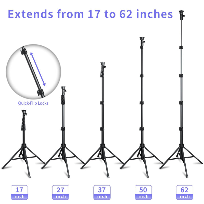 [Australia - AusPower] - Ambertronix 62" Tripod for iPhone, Selfie Stick Phone Tripod Professional Stable 4 Leg Quadrapod Design, Bluetooth Remote, 100% All Aluminum Stick & Legs, Lightweight, Portable All in One 