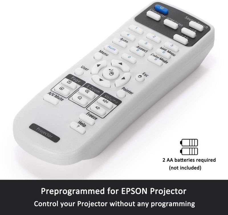 [Australia - AusPower] - Universal Projector Remote Control 2181788 1613717 1648806 1547200 for Epson PowerLite, Home Cinema, BrightLink, Home Pro Projector Series, One Replacement Remote Control for All 