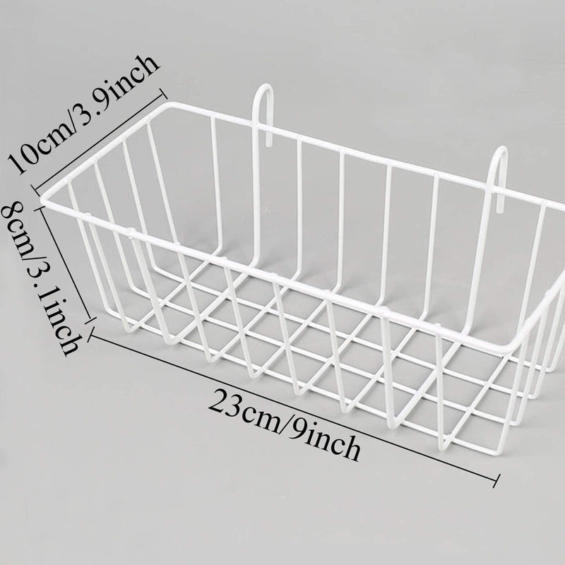 [Australia - AusPower] - GBYAN Wire Wall Grid Basket Hanging Display Shelf White Metal Grid Panel Accessories, 2 Pack 
