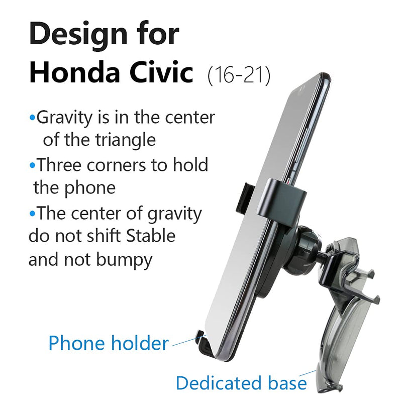[Australia - AusPower] - LUNQIN Car Phone Holder for 2016-2021 Honda Civic Auto Accessories Navigation Bracket Interior Decoration Mobile Cell Phone Mount 