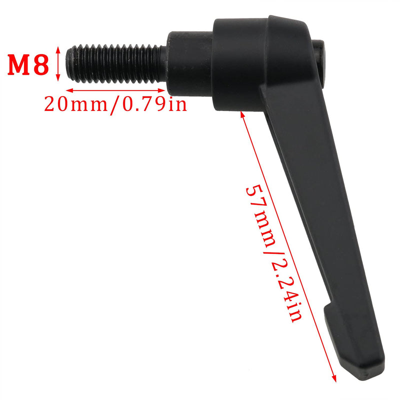 [Australia - AusPower] - Mutai Clamping Lever M8 Thread Push Button Ratchet Lever Adjustable Locking Handle with Male Threaded Stud Black 