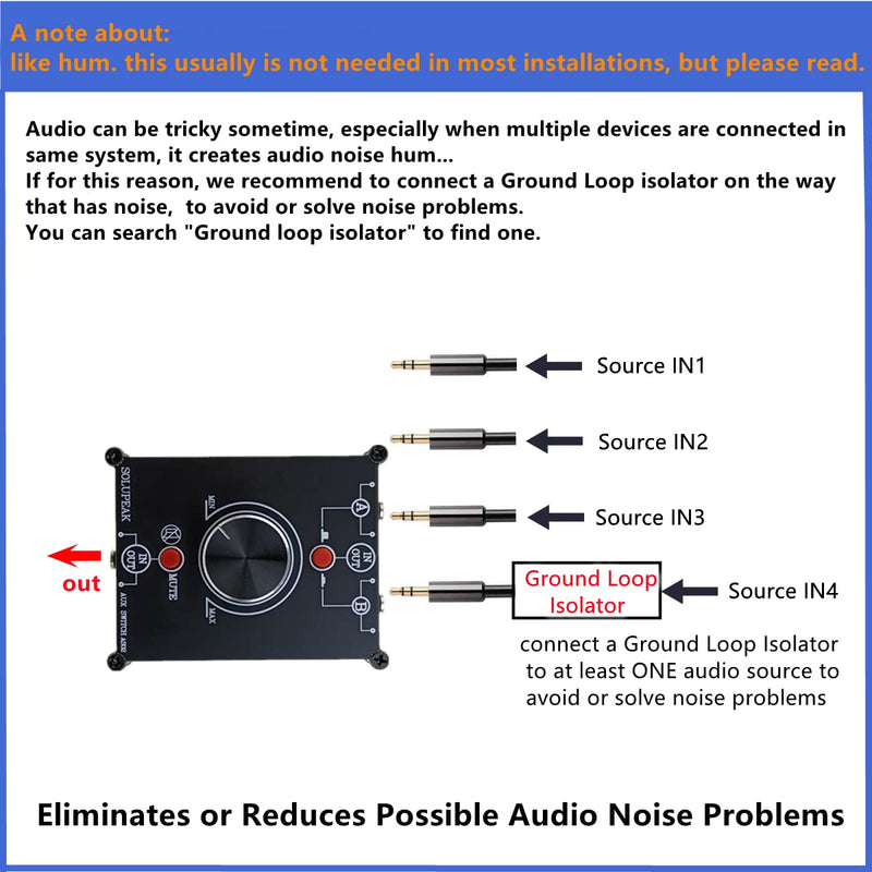 [Australia - AusPower] - 2 in 1 Out 3.5mm Stereo Audio Switch Box, Audio Source Signal selector, 2 Way Speaker switcher 2 ports 3.5mm switch(2 IN 1 OUT) 