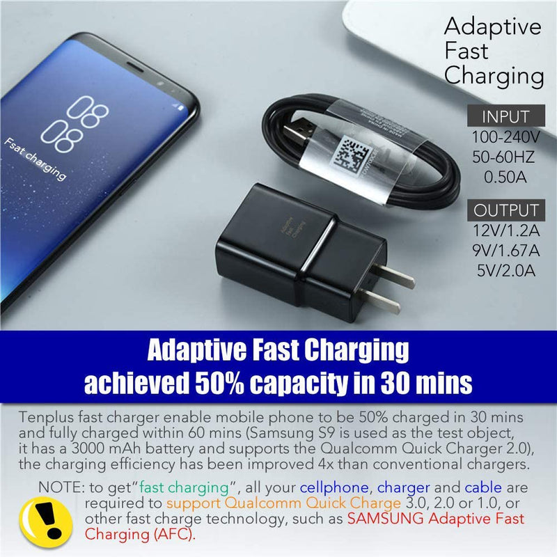 [Australia - AusPower] - Adaptive Fast Charger Type C Cable Kit Compatible Samsung Galaxy S21 /S21 Ultra 5G /S20 / S10 / S10+ / S10e / S8 / S9 / Plus/Edge/Active/Note 8/9 /20/10, Power Adapter with USB C Cord (2 Pack) 