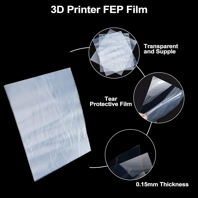 [Australia - AusPower] - Patioer 5 Pieces FEP Film Sheet 260x200x0.15mm FEP Release Film for 8.9 inch UV 3D Printers ELEGOO Saturn MSLA/ANYCUBIC Photon Mono X/QIDI S Box 