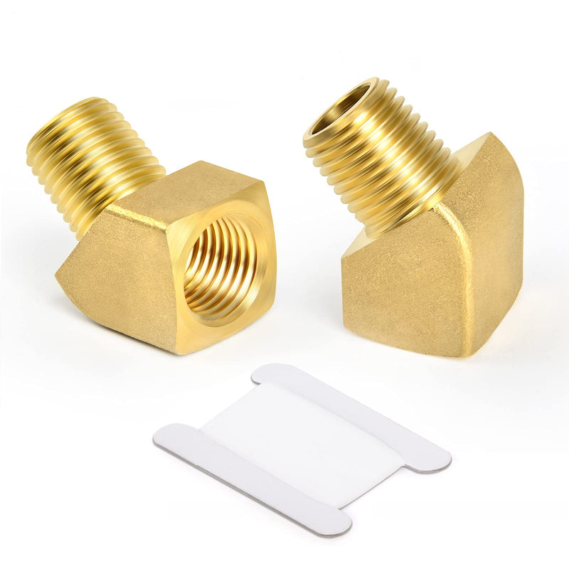 [Australia - AusPower] - TAISHER 5PCS 45 Degree Barstock Street Elbow, 1/4 Inch NPT Male Pipe to 1/4 Inch NPT Female Brass Pipe Fitting 1/4" NPT 