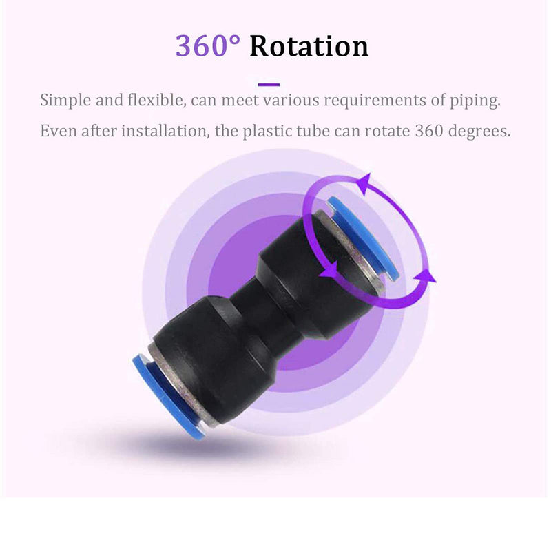 [Australia - AusPower] - 16mm Quick Fitting, 5/8” OD Push to Connect Pipe Tube Straight Fittings, Pneumatic Air Line Connector 10Pcs (PU16) 16mm(PU16) 