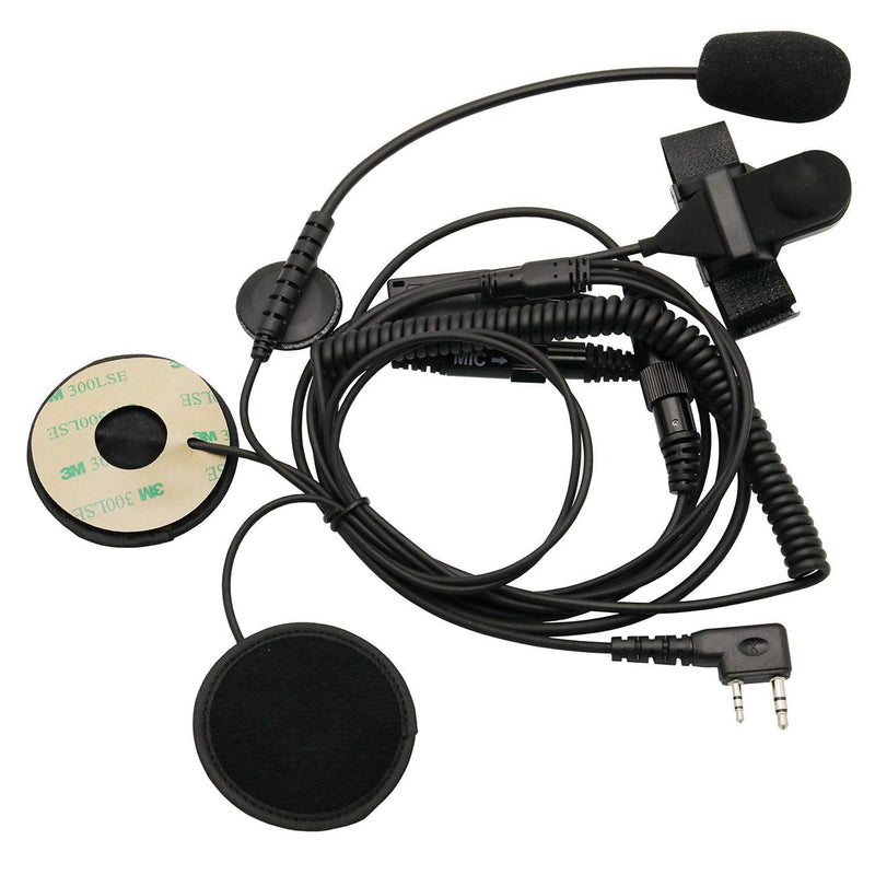 [Australia - AusPower] - Open Half Face Motorcycle Bike Helmet Earpiece Headset Mic Microphone is Compatible with Kenwood Two Way Radio Walkie Talkie TK3118 TK3130 TK3131 TK3160 TK3170 TK3173 etc 2pin 