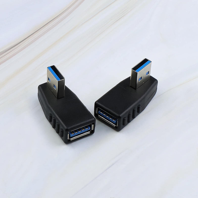 [Australia - AusPower] - 4X USB 3.0 Adapter 90 Degree Male to Female Coupler Connector Plug Super Speed Left Up Down and Right Angle for Computer U Disk Mouse and More 