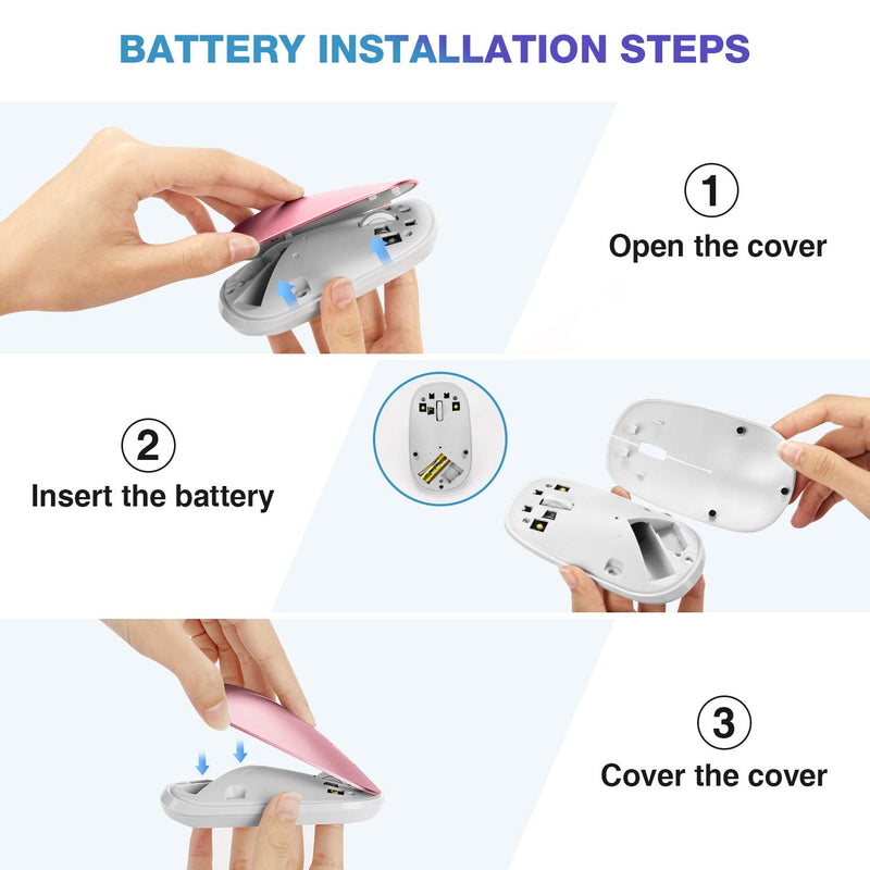 [Australia - AusPower] - OMOTON Bluetooth Keyboard and Mouse for iPad (iPadOS 13 and Above), Wireless Keyboard and Mouse Compatible with iPad 10.2, iPad Pro 12.9/11.0, and Other Bluetooth Enabled Devices, Rose Gold 