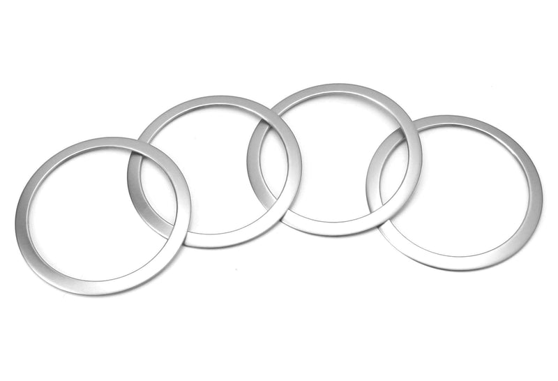 [Australia - AusPower] - iJDMTOY Set of 4 Silver Speaker Decoration Ring Cover Trims Compatible with 2012-2018 BMW F30 F31 3 Series 320i 328i 335i 340i M3 F32 F33 4 Series 428i 435i 440i F30 F32 3 4 Series 