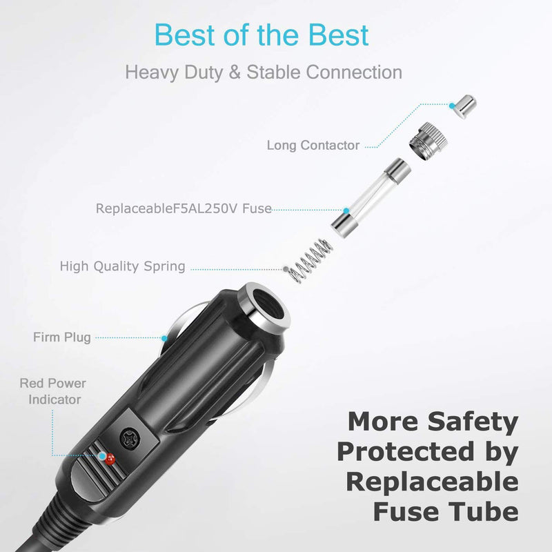 [Australia - AusPower] - 12v T POWER Car Charger Compatible for DBPOWER, First Data FD-400 LG Electronics DPAC1 Go Video, Dynex,GPX , Initial,Insignia DVD Player, JBL Flip Wireless Speaker Auto Car Boat Power Supply Cord 