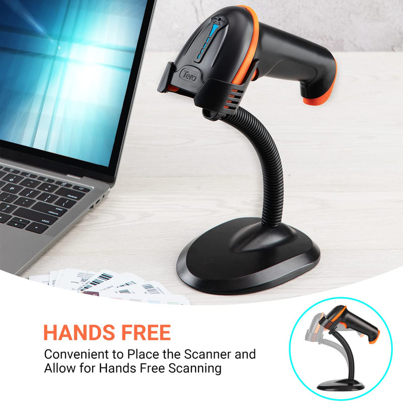 [Australia - AusPower] - Tera D5100 Black Barcode Scanner and Tera Upgrade Universal Barcode Scanner Stand 