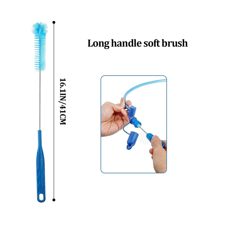 [Australia - AusPower] - 2 Packs Hydration Bladder Cleaning Kit, 10 in 1 Water Bladders Cleaner Set with Flexible Long Brush for Hose, Small Bite Valve Brush, Big Brush, Drying Collapsible Bladder Frame, Carrying Pouch 