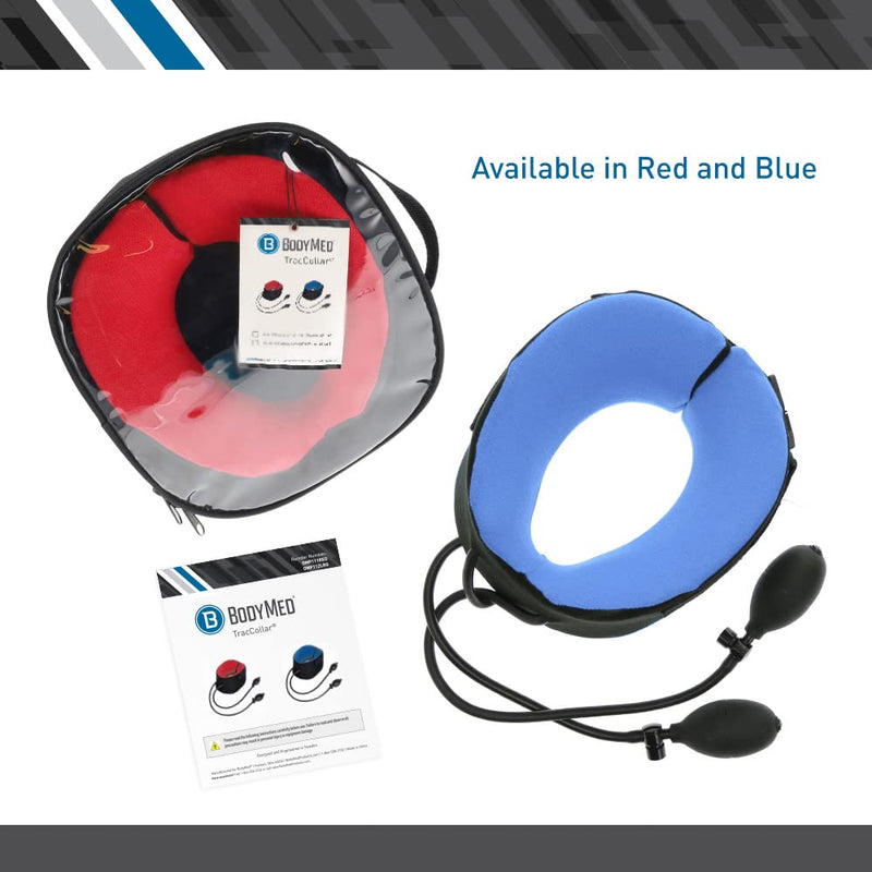[Australia - AusPower] - Body Sport TracCollar - Inflatable Neck Traction Device - Cervical Collar for Neck Pain Relief - 2 Hand Pumps for Customizable Treatment - Release Pressure for Neck Pain Relief - Small/Medium Small/Medium (Pack of 1) 