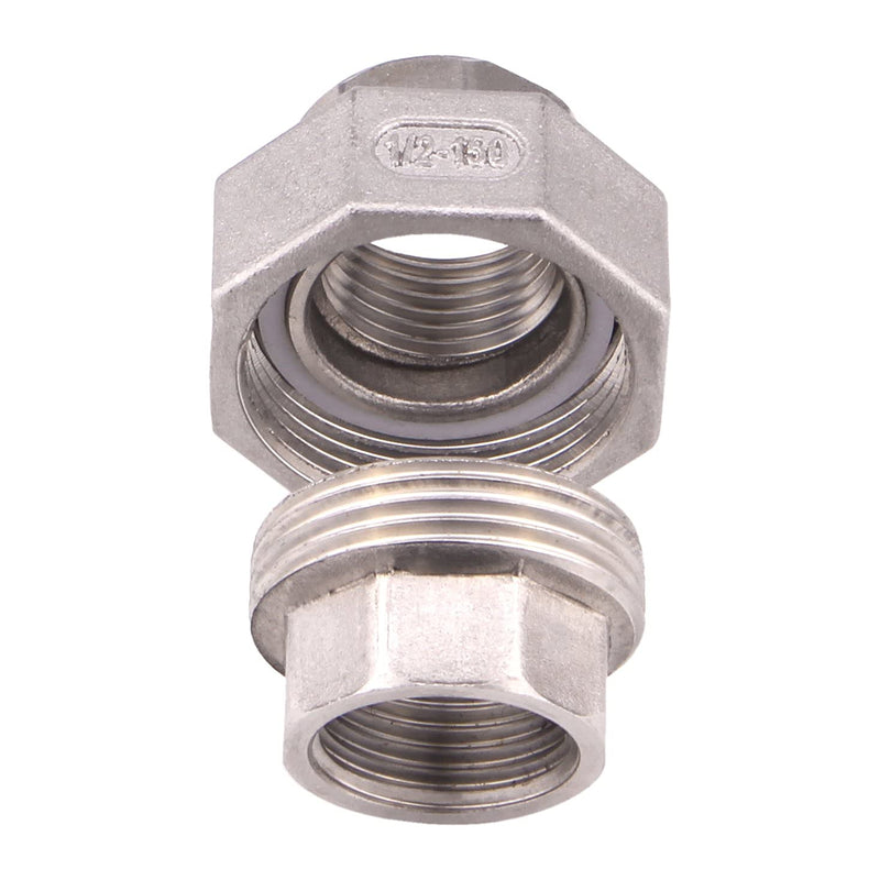 [Australia - AusPower] - DERPIPE Cast Pipe Fittings Union - 1/2" NPT Female Fitting Stainless Steel 304, Class 150 1/2"NPT 