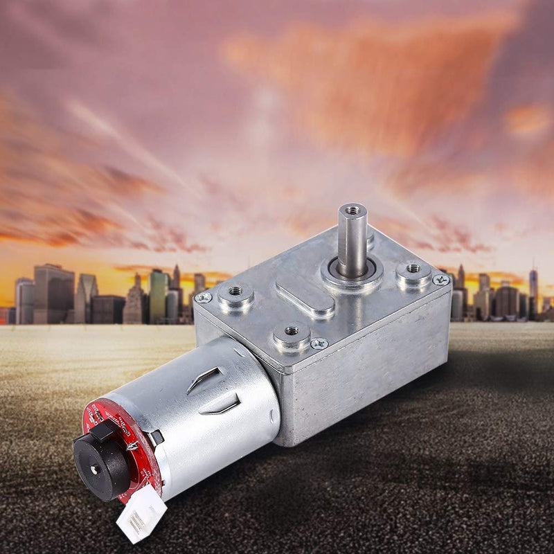 [Australia - AusPower] - DC 12V High Torque Worm Geared Motor Reduction Motor with Encoder Srong Self-Locking Engine Mini Turbine Worm(10RPM) 