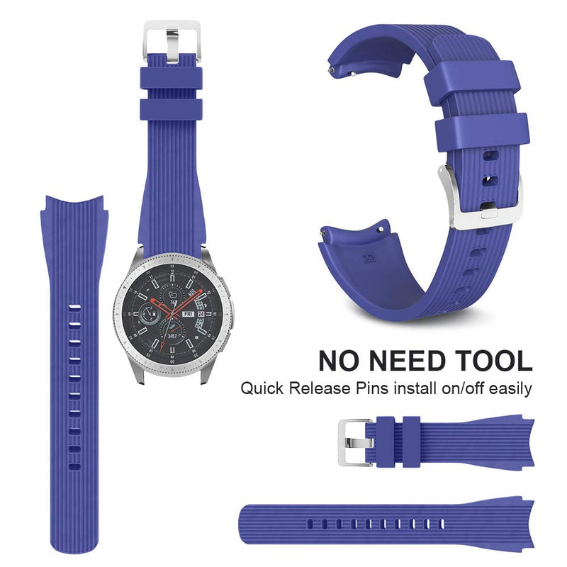 [Australia - AusPower] - ANCOOL Compatible with Gear S3 Bands Soft Silicone Watch Bands Replacement for Galaxy Watch 46mm/Gear S3 Smartwatches (Small, Dark Blue) Small 