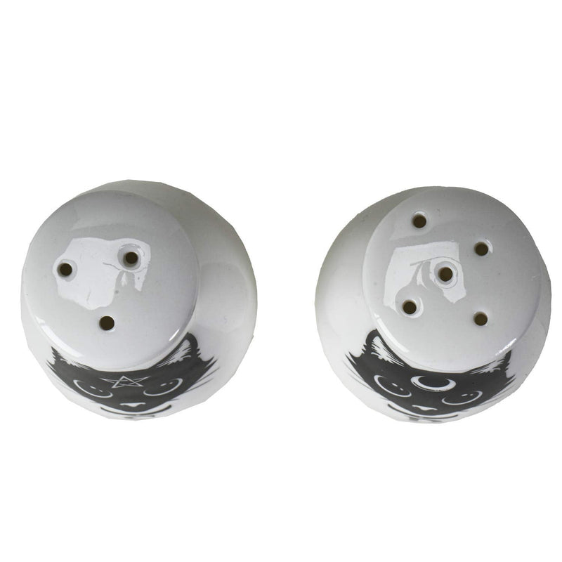 [Australia - AusPower] - Summit Collection Alchemy Gothic Magick Cats Salt and Pepper Shaker Set Bone China Spooky Black Cats Halloween Decor 
