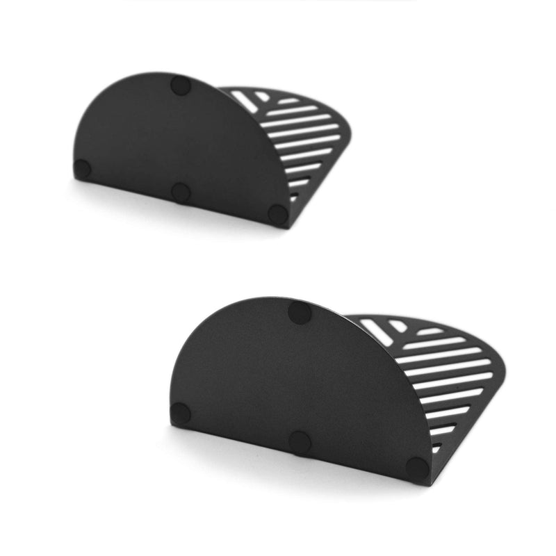 [Australia - AusPower] - QiMing Leaf Bookends for Heavy Books,1 Pair Metal Book Holders for Office Shelves Adults & Kids Gift(Black) Black 