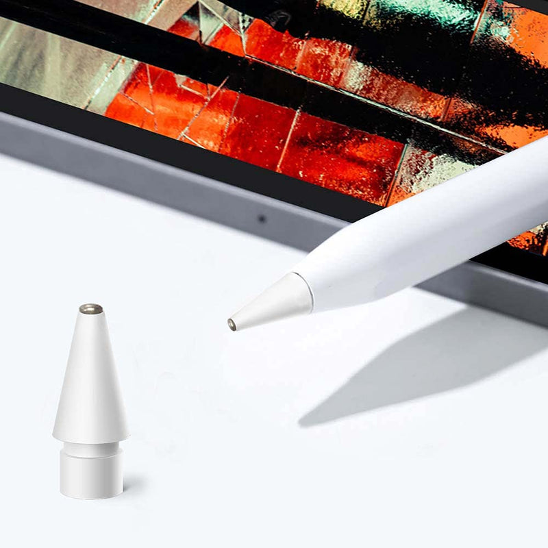 [Australia - AusPower] - MJKOR Tips Replacement for Apple Pencil 1st Gen & 2nd Gen, No Wear Out Point Pen Nibs for iPad Pro (1Pack, Top Color of Tip is Silver) Long 0.5mm 