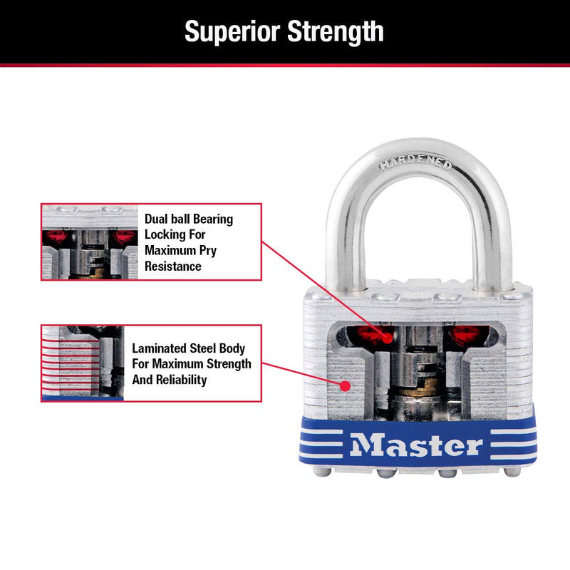 [Australia - AusPower] - Master Lock 3D Outdoor Padlock with Key, 1 Pack 1.6" 