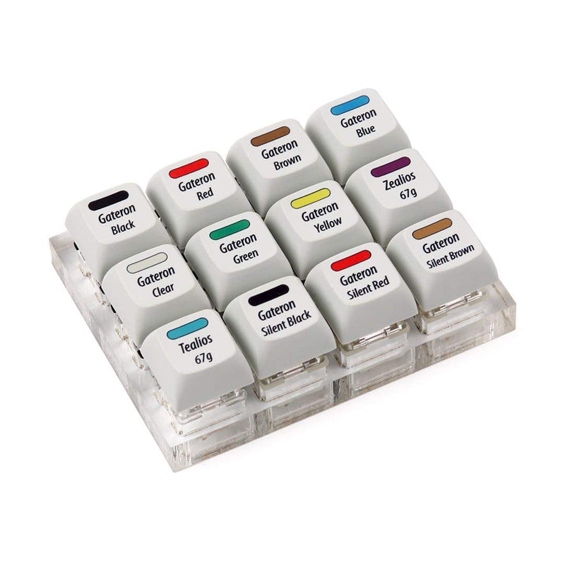 [Australia - AusPower] - Max Keyboard Gateron + Zealios + Tealios Key Switch 12-Key Tester Kit (Printed PBT Keycap with Key Switch Color Printed) 