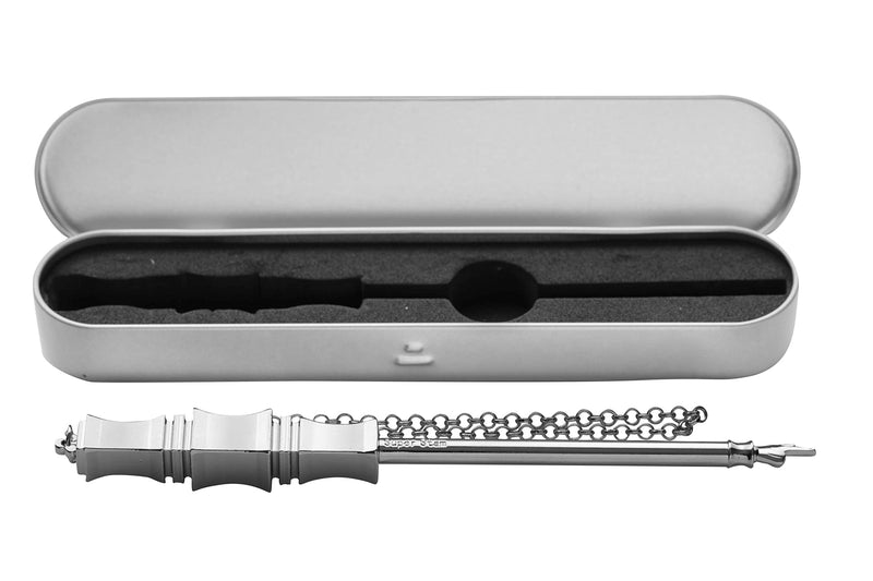 [Australia - AusPower] - SUPER STAM Torah Book Pointer Yad Hand Pointer Silver Finish in Metal Gift Box Great bar bat Mitzvah Gift 17 cm with a 20cm Bead Charm 