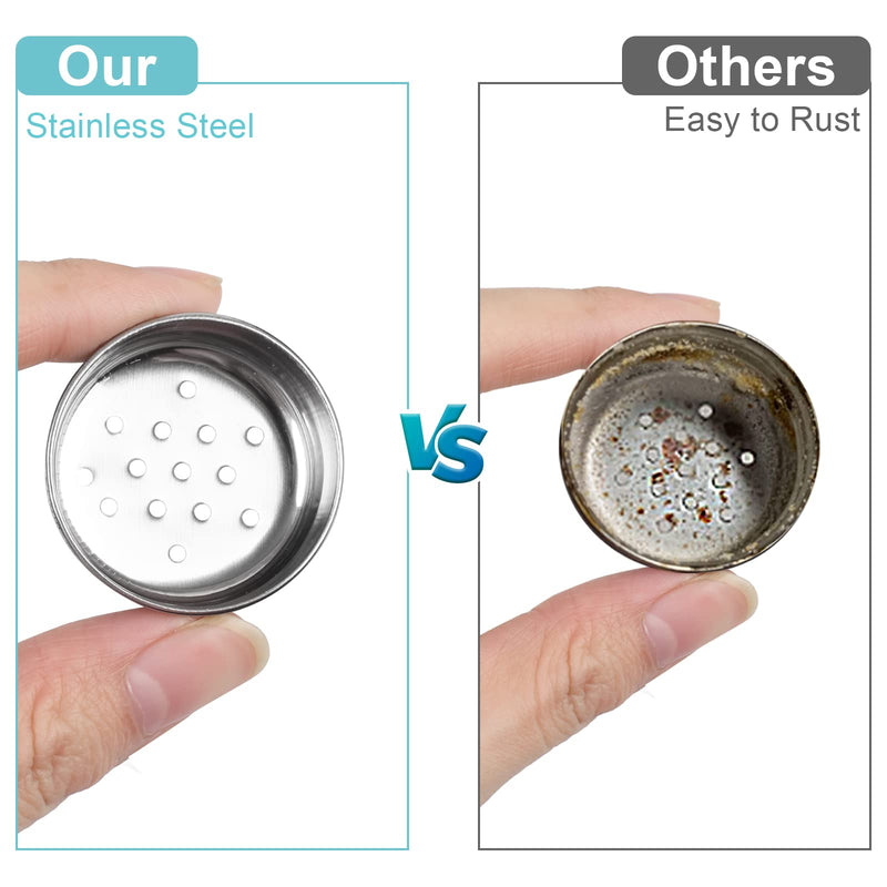 [Australia - AusPower] - 2 Pack Salt and Pepper Shakers Set, Glass Salt Shaker with Stainless Steel Lid, Modern and Cute Farmhouse Salt and Pepper Set (Black and White) black, white (medium) 