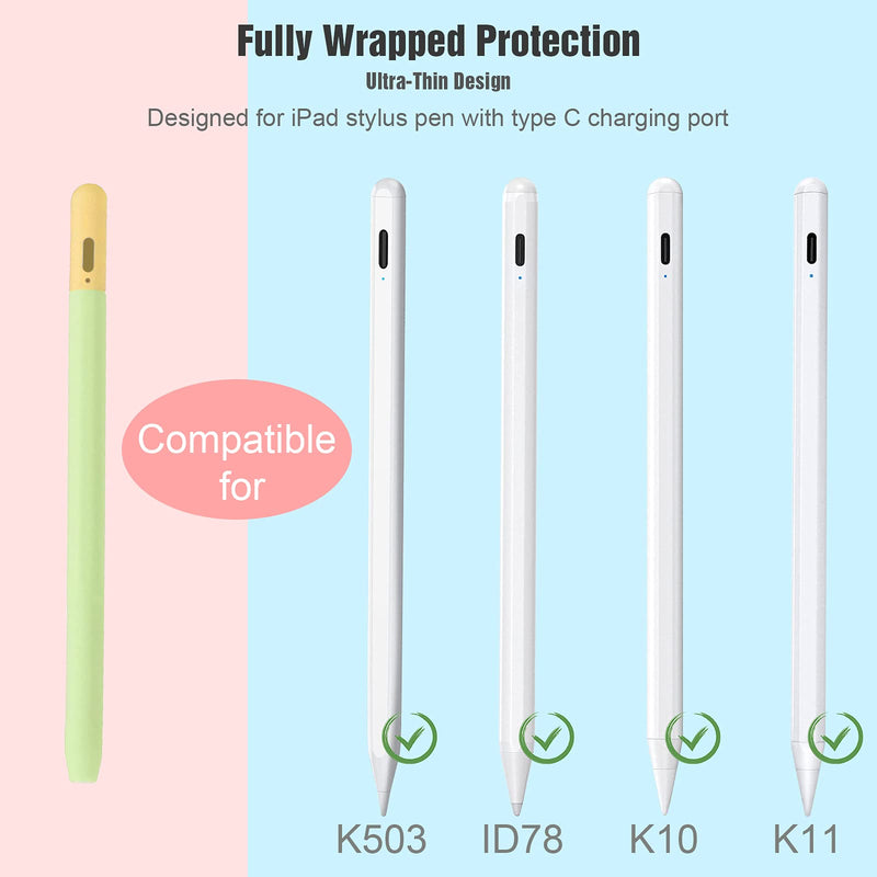 [Australia - AusPower] - Case for Stylus Pen Silicone Stylus Pen Cover Holder Anti-Slip Stylus Pen Sleeve Compatible with Type C Charging Port Stylus Pen green 