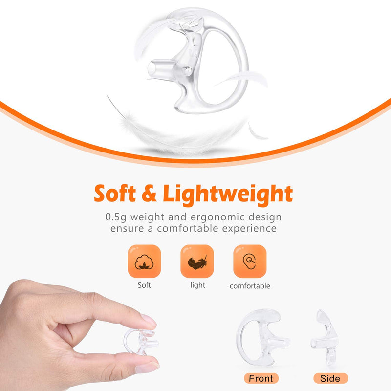 [Australia - AusPower] - Zeadio Earmould Earpiece Earbud Earplug for Two-Way Radio Coil Tube Audio Kits (Clear, Pair of 8) 