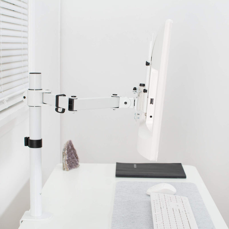 [Australia - AusPower] - VIVO Height Adjustable VESA Adapter for Single 13 to 27 inch Monitor, Accessory Bracket Kit for Individual Screen, White, STAND-VAD3W 